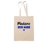 Tote Bag Madame Rose-Marie - Bag - Idée Tote Bag Personnalisable Cadeau Anniversaire Cuisine Jardinage Fête Original Famille Travail Départ Collègue Retraite (Bleu)