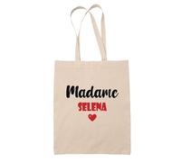 Tote Bag Madame Selena - Bag - Idée Tote Bag Personnalisable Cadeau Anniversaire Cuisine Jardinage Fête Original Famille Travail Départ Collègue Retraite (Rouge)
