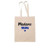 Tote Bag Madame Selena - Bag - Idée Tote Bag Personnalisable Cadeau Anniversaire Cuisine Jardinage Fête Original Famille Travail Départ Collègue Retraite (Bleu)