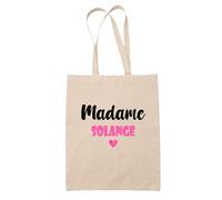 Tote Bag Madame Solange - Bag - Idée Tote Bag Personnalisable Cadeau Anniversaire Cuisine Jardinage Fête Original Famille Travail Départ Collègue Retraite (Rose)