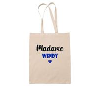 Tote Bag Madame Wendy - Bag - Idée Tote Bag Personnalisable Cadeau Anniversaire Cuisine Jardinage Fête Original Famille Travail Départ Collègue Retraite (Bleu)