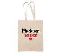 Tote Bag Madame Yolande - Bag - Idée Tote Bag Personnalisable Cadeau Anniversaire Cuisine Jardinage Fête Original Famille Travail Départ Collègue Retraite (Rouge)