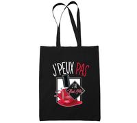 Tote Bag - Nail Art - Je peux pas - 10L - Coton biologique - Noir