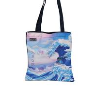 Tote bag Nomadict Nomadict Stitch Hokusai Waves /6/48 Bleu 36x1x42 cm