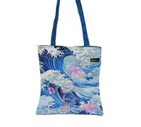 Tote bag Nomadict Nomadict Stitch Kanagawa Waves /6/48 Bleu 36x1x42 cm