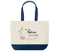 Tote bag - PLANETEE - Maitresse d'exception - Bleu - Coton - 40x45 cm