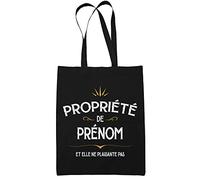 Tote Bag Propriété Femme | Sac coton cabas réutilisable prénom nom métier personnalisé | Idée cadeau customisable