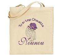Tote Bag - Sac en Toile Cadeau pour Nounou - Cadeau pour la fête des Nounous, Noël, Anniversaire, Fin de contrat, Fin d'année scolaire, Remerciement, pour remercier la nourrice de votre enfant (sac 1)