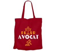 Tote Bag Sac Shopping en Toile Rouge - Futur Avocat Métier Justice - 10 L