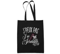 Tote Bag - Scrabble - Je peux pas - Noir - 10L - Éco-responsable