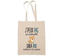 Tote Bag - shiba inu - beige - 10L - 100% coton biologique - éco-responsable