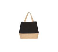 Tote bag toile de coton et jute Kimood - black/natural - TU