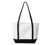 TOTE BAM CANVAS - BASSE DE LA GROCHERIA | Shoppes de grande capacité Tote-Bags | Contrôle portable pour l'extérieur | Sac étanche | Sac femme léger pour le quotidien, le travail, le trajet, Noir