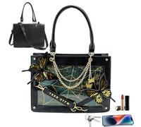 Tote De Papillon | Sac À L'acheteur Goth | Gym Et Transporteur De Plage Réutilisables | Tote De Voyage De Pique-nique De Style Sombre | Sac En Toile Durable Léger Avec Poche À Fermeture Éclair Pour Le