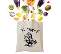 Tote En Toile - Cabas à Bandoulière avec Motif Poulet | Sacs De Courses Réutilisables,Pour L'école Le Travail Les Trajets Quotidiens Les Sorties Week-end Les Voyages Plage Le Marché Et Le Plein Air