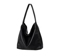 Toted Sac à main en cuir synthétique décontracté et tendance avec fermeture à boutons-pression pour femme et fille, Noir , One Size