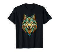 Totem d'esprit Tribal Mystique géométrique tête de Loup T-Shirt