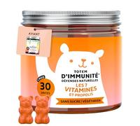 Totem d'Immunité Défenses Naturelles - avec Vitamine D, E, C, Vitamine B6, B12, Niacine, Biotine, Extrait de Propolis - 30 Pièces (1 Mois) - Végétariennes, Sans Sucre - Bears with Benefits