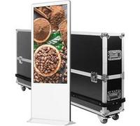 totem indoor non tactile KIMEX 161-4310F 43'', FULL HD, 500 cd, 24h/7j, Indoor, Blanc + Flightcase Noir G