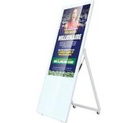 totem indoor non tactile KIMEX 161-4322 pliable 43'', FULL HD, 500 cd, 24h/7j, Indoor, Blanc Noir G