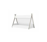 Totem lit enfant avec sommier contemporain laque blanc perle et gris - l 90 x l 200 cm