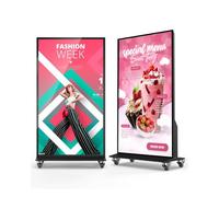 Totem Publicitaire Numérique 4K UHD Full Screen, Écran 75" pour Intérieur, Stop-trottoir Digital avec Android OS, Support Mobile avec Roulettes, Kiosque LCD avec Minuterie, WiFi/USB/HDMI (75 pouces)
