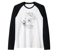 Totem Sun and Moon Eye Astrology Shirt Retro Vintage T-Shirt Manche Raglan