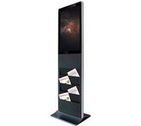 Totem vidéo 32'', FULL HD, 500 cd, 24h/7j, Indoor, Tactile, avec porte brochures Noir G