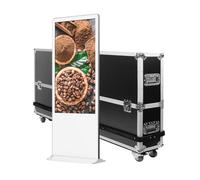 Totem vidéo 43'', FULL HD, 500 cd, 24h/7j, Indoor, Blanc + Flightcase