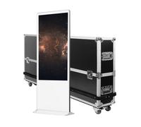 Totem vidéo 43'', FULL HD, 500 cd, 24h/7j, Indoor, Blanc + Flightcase