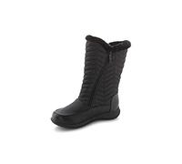 totes Bottes d'hiver pour femme, chaudes et isolantes avec doublure en fourrure, hauteur mi-mollet, chevron noir, 42 EU