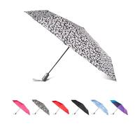Totes Grand parapluie pliable InBrella recy vec technologie d'ouverture/fermeture automatique, noir, auvent de 109,2 cm, parapluie à bulles transparent