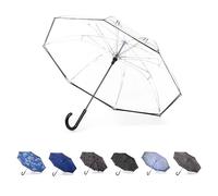 totes InBrella Parapluie à fermeture inversée, transparent, taille unique, parapluie Inbrella à fermeture automatique inversée avec crochet en J, coupe-vent et imperméable, claire, Taille unique,