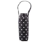 totes Mini parapluie compact manuel, technologie NeverWet, pois colorés sur fond noir, 96,5 cm de couverture en arc