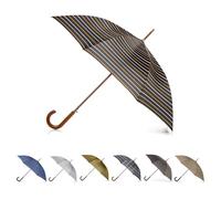 Totes Parapluie Eco avec poignée en bois à ouverture automatique, chevron noir gris, taille unique