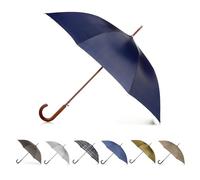 Totes Parapluie Eco avec poignée en bois à ouverture automatique, rayures noires, grises et oranges, taille unique