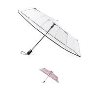 totes Parapluie pliable à ouverture automatique Transparent, Noir, Taille unique, Parapluie ultra transparent à ouverture automatique
