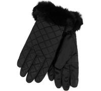 Totes Totes Black SmarTouch Water Repellent Padded Gloves With Fur Cuff