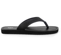 Totes Totes Black Square Toe Faux Suede Flip Flops