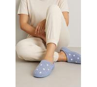 Totes Totes Blue Isotoner Ladies Popcorn Terry Mule Slippers