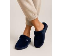 Totes Totes Blue Isotoner Ladies Sparkle Velour Heeled Mules