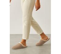 Totes Totes Cream Isotoner Real Suede Mules With Water Repellency