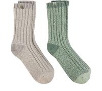 Totes Totes Grey Ladies Chunky Wool Winter Boot Socks 2 Pack