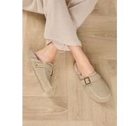 Totes Totes Natural Isotoner Suedette Open Back Moccasin Slippers