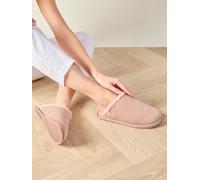 Totes Totes Pink Isotoner Real Suede Mules With Water Repellency