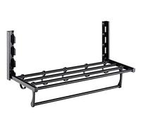 TOTIKI Porte Serviette Salle Porte-Serviettes De Bain Pliable avec Crochets Mural Hôtel Rail Étagère Salle Cuisine Stockage Support Étagères Bain