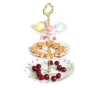 TOTIKI Presentoir Gateau Présentoir À Gâteaux 3 Niveaux for Fruits, Desserts, Bonbons, Thé, Biscuits Stand Gâteaux(White)
