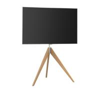 TOTIKI Support TV Support TV en Bois Trépied pour Téléviseurs De 32 À 65 Pouces, Peut Supporter Jusqu'à 88 LB, Pivotant Au Sol, Réglable Hauteur Cinéma Maison(White)