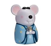 TOTIKI Tirelire Belle Tirelire De Souris Japonaise, en Résine, Cadeau Incassable Boite Épargne(Blue)
