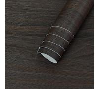 TOTIO 40 cm x 3 m - Papier peint autocollant en chêne avec grain de noyer marron foncé - Aspect bois - Finition mate - Film adhésif imperméable et sans bulles en vinyle épais pour meubles et bureau